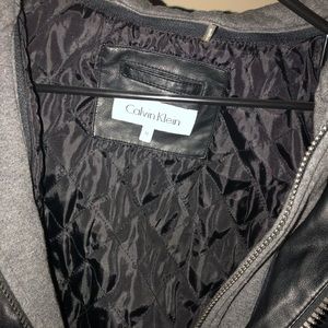 Men’s Calvin Klein leather hooded jacket